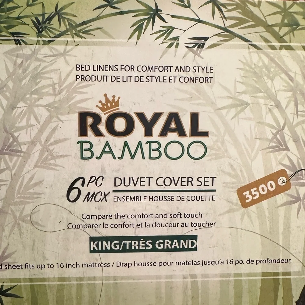 Royal Bambo Duvet Cover Set 6 pc Set Red and Black Stripes